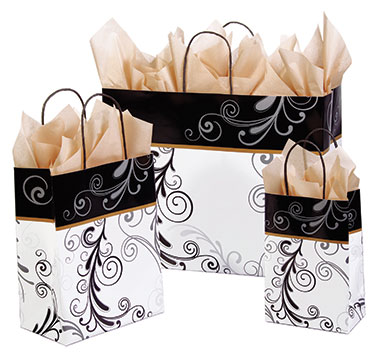 Elegant Flourish Paper Shopping Bags | US Box Corp