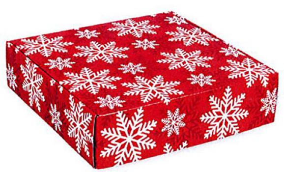 Red and White Snowflake Corrugated Mailer Boxes