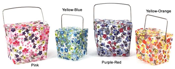 PET Clear Floral Print Take Out Boxes
