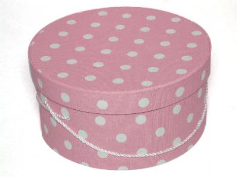 Pink with White Polka Dots Hat Boxes