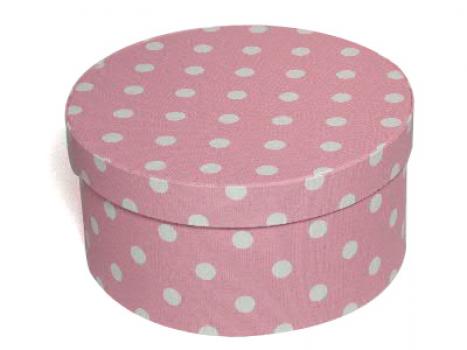 White Polka Dots on Pink Fabric Boxes