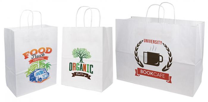 Quick Print Full Color Imprinted White Bags