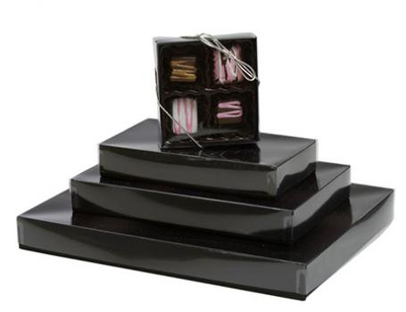 Black Onyx Candy Boxes w/Clear Lids Collection