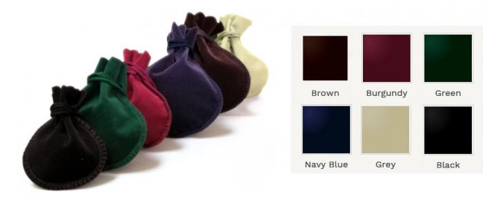 Royal Suede Rounded Drawstring Pouches