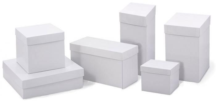 White High Walled 2 Piece Box w/Rigid Setup Lids - Bases and Lids sold separately