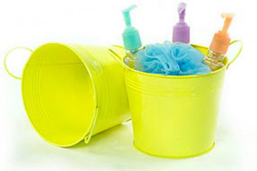 6 1/2in. Yellow Painted Pail w/Side Handles
