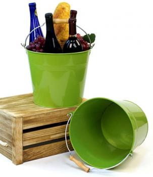 10in. Lime Green Pail Wooden Handle