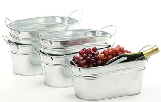 12in. Galvanized Oval Tub w/Side Handles