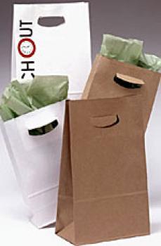Square Bottom Paper Bags w/Die Cut Handles
