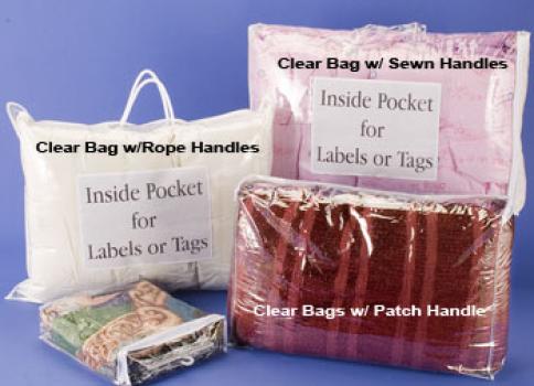 Home Furnishings Bags w/Clear Handles and Inside Pocket