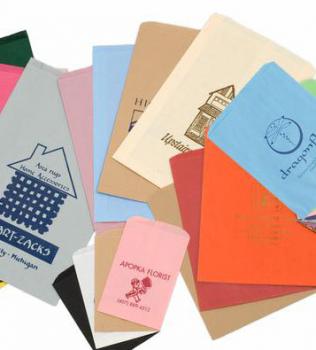 Custom Printed Flat Colored Paper Bags